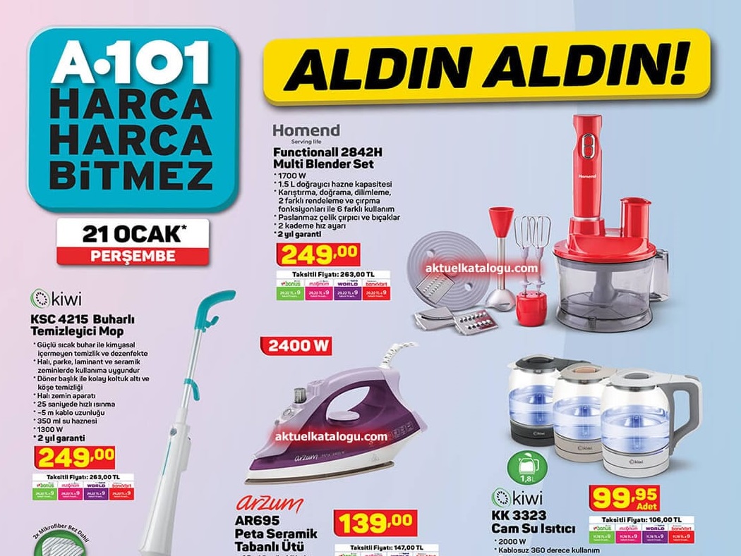 A101 De Bu Hafta Perşembe Günü ( 21 Ocak ) Kaçırılmayacak Aktüel İndirimleri
