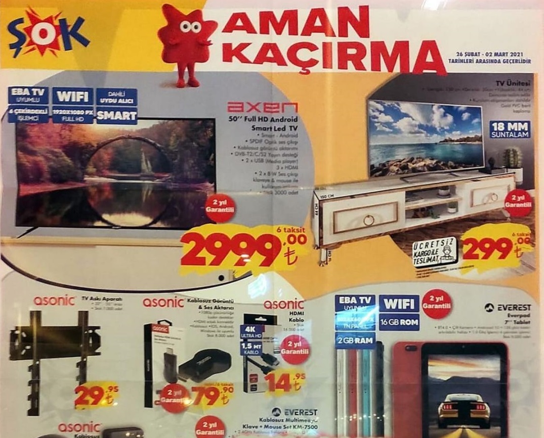 Şok Market 26 Şubat – 2 Mart 2021 Aktüel İndirimli Ürünler Kataloğu