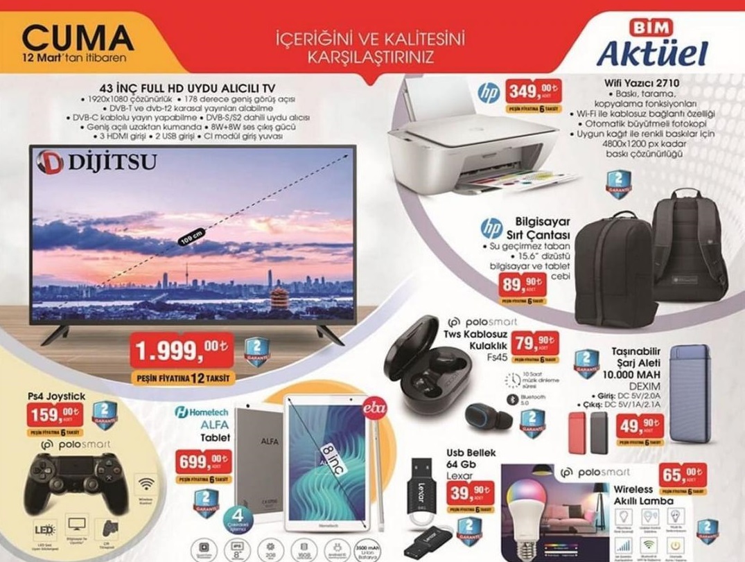 Bim 12 Mart 2021 Aktüel İndirimli Ürünler Kataloğu ( Yeni )