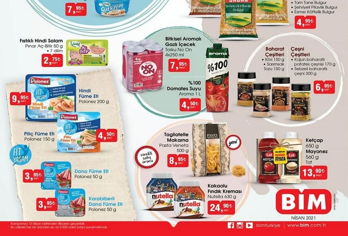 Bim 13 Nisan 2021 Aktüel İndirimli Ürünler Kataloğu