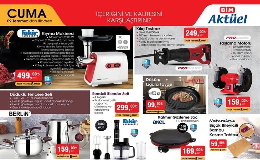 bim 9 temmuz 2021 Aktüel İndirimli Ürünleri