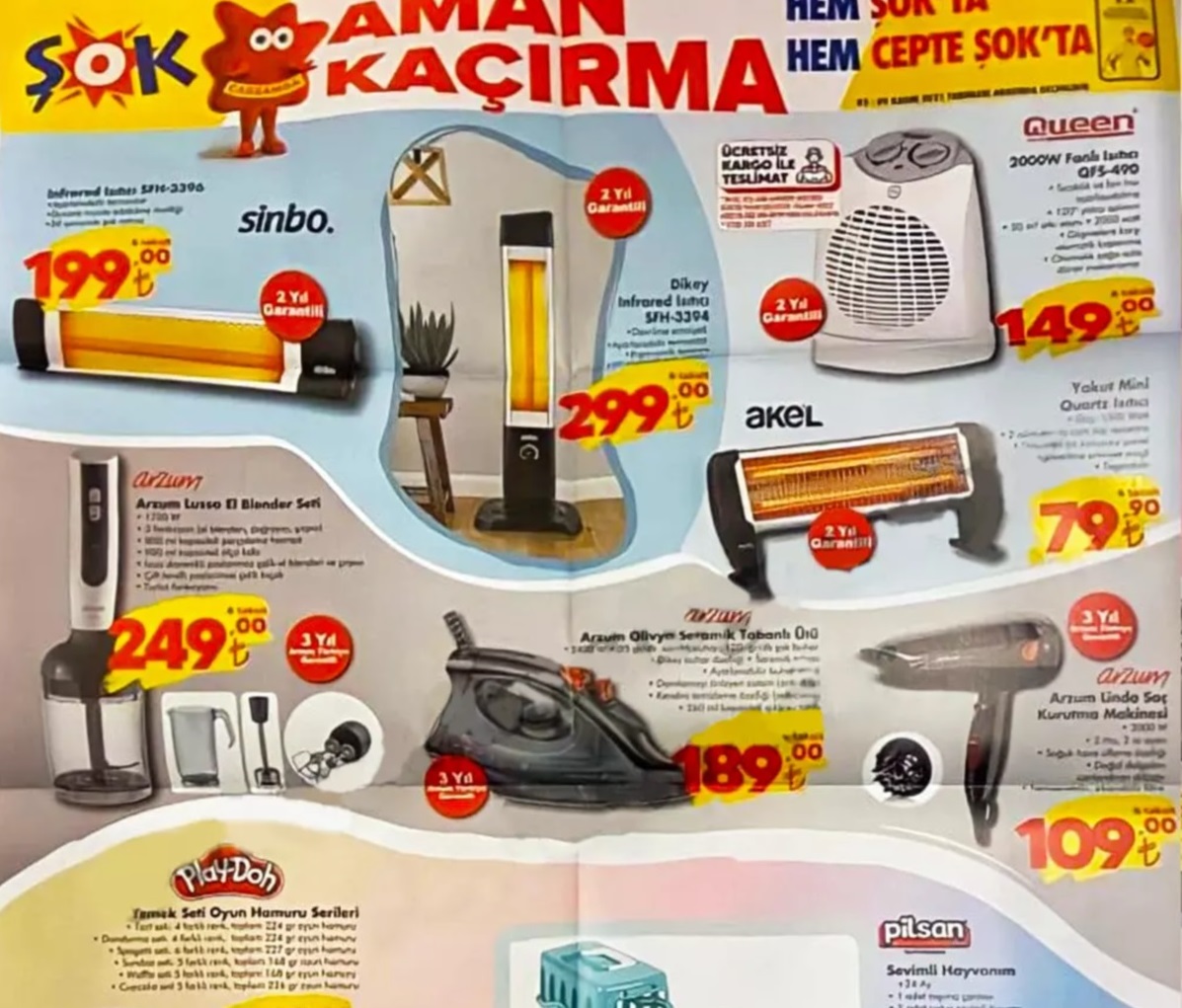 Şok Market 3 – 9 Kasım Aktüel İndirimli Ürünler Kataloğu