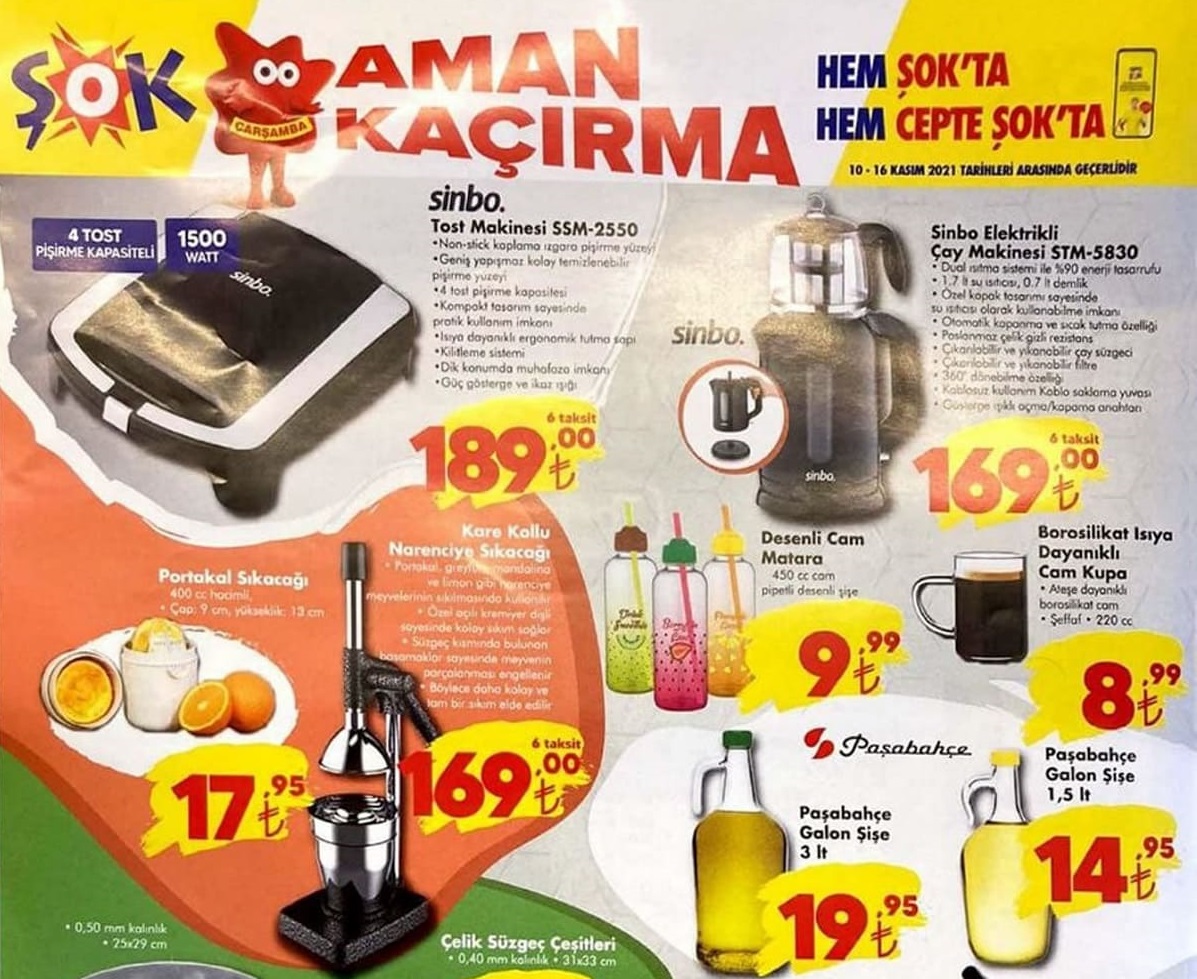 Şok Market 10 Kasım 2021 Aktüel İndirimleri