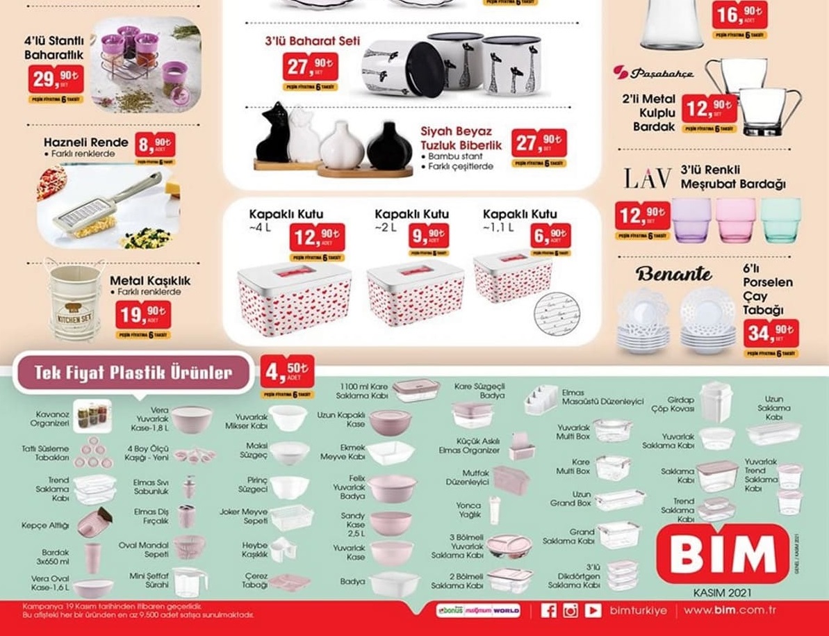 Bim Market 19 Kasım 2021 Aktüel İndirimli Ürünleri