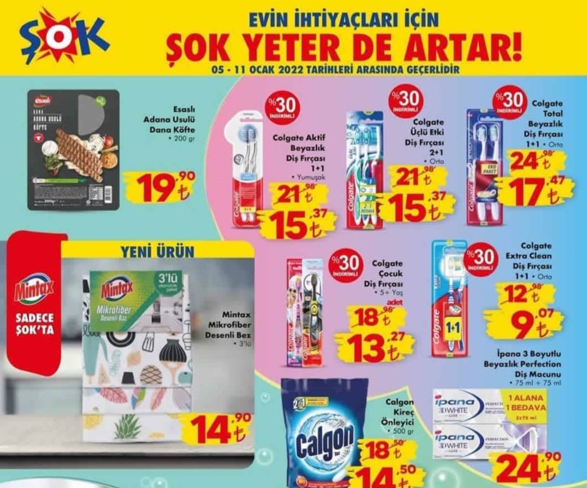 Şok Market 5 – 11 Ocak 2022 Aktüel İndirimli Ürünler Kataloğu
