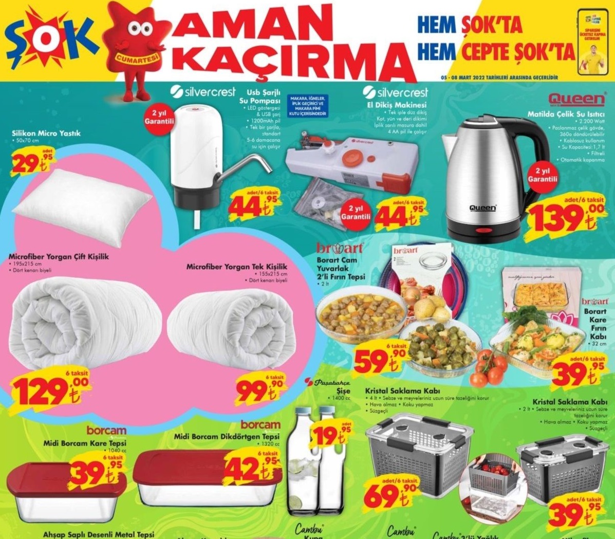 Şok Market 5 – 8 Mart 2022 Aktüel İndirimli Ürünler Kataloğu