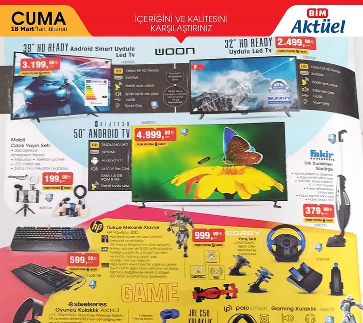 Bim 18 Mart 2022 Aktüel İndiirmli Ürünler Kataloğu