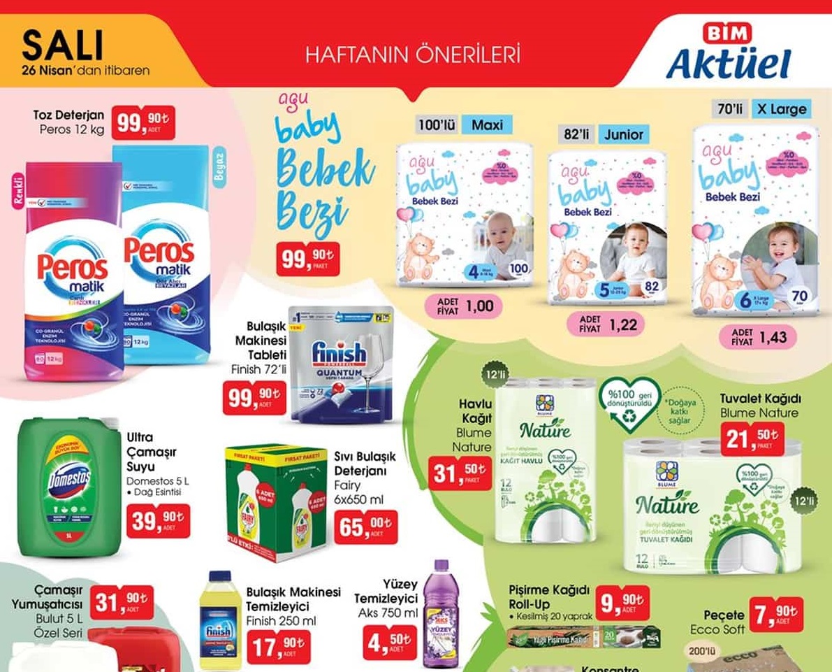 Bim Markette Bu hafta Salı Günü Kaçırılmayacak Aktüel Fırsatlar (26.04.2022)