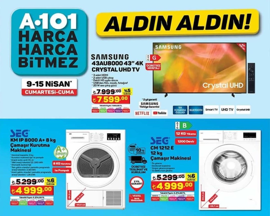 A101 De Bugün Kaçırılmayacak Aktüel Ürünler Fırsatları (09.04.2022)