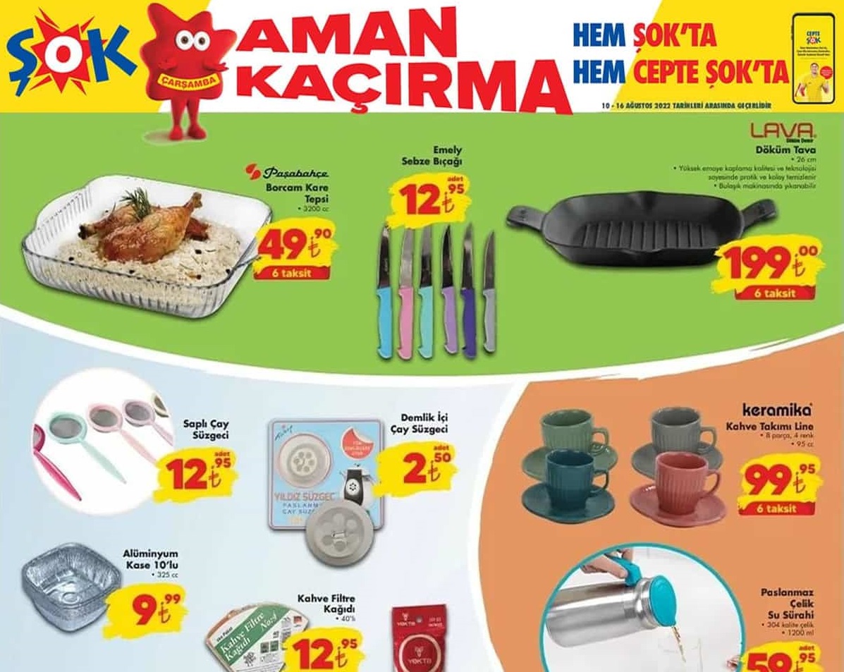Şok Market 17 Ağustos 2022 Aktüel İndirimli Ürünler Kataloğu