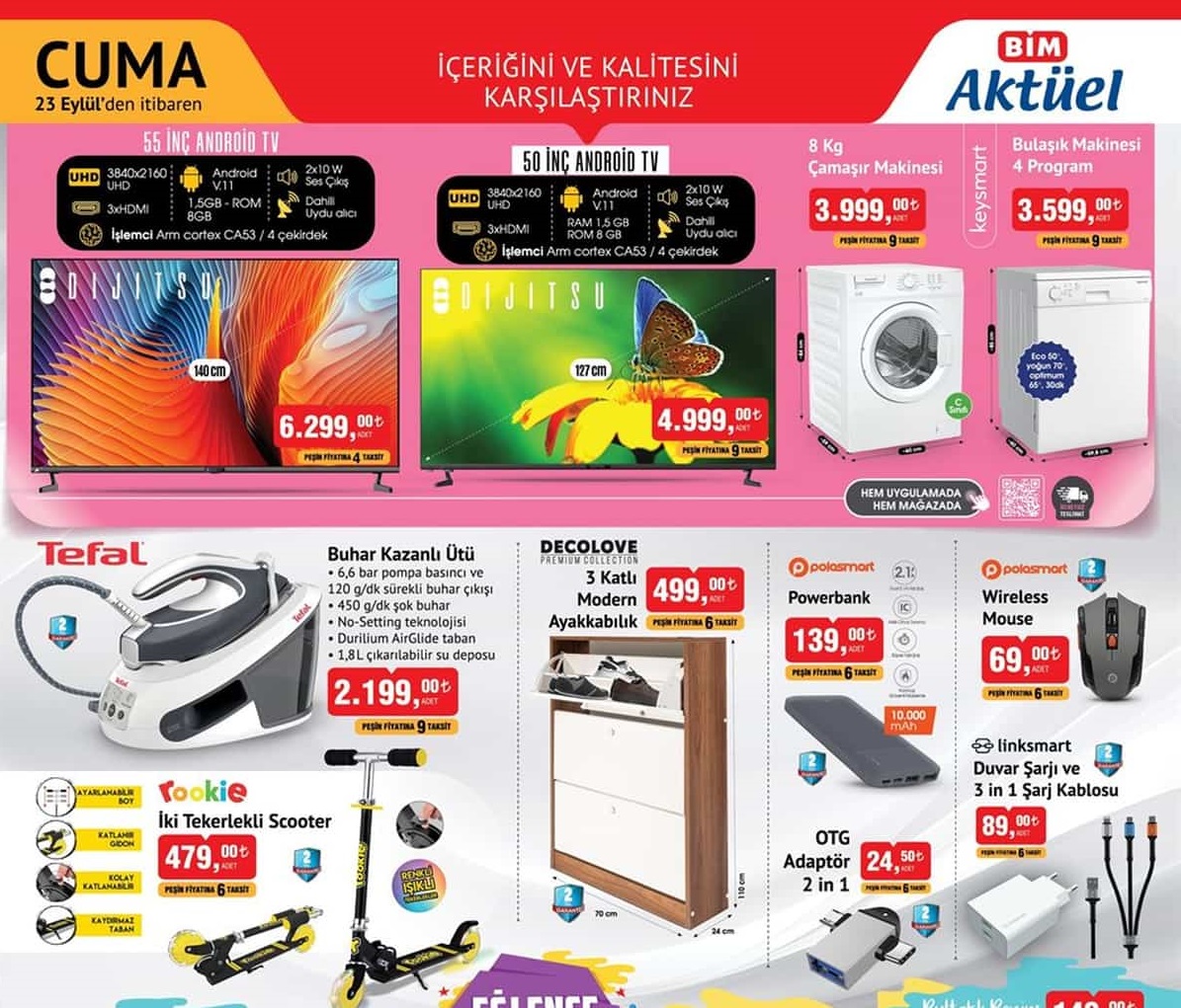 Bim 23 – 30 Eylül 2022 Aktüel İndirimli Ürünler Kataloğu