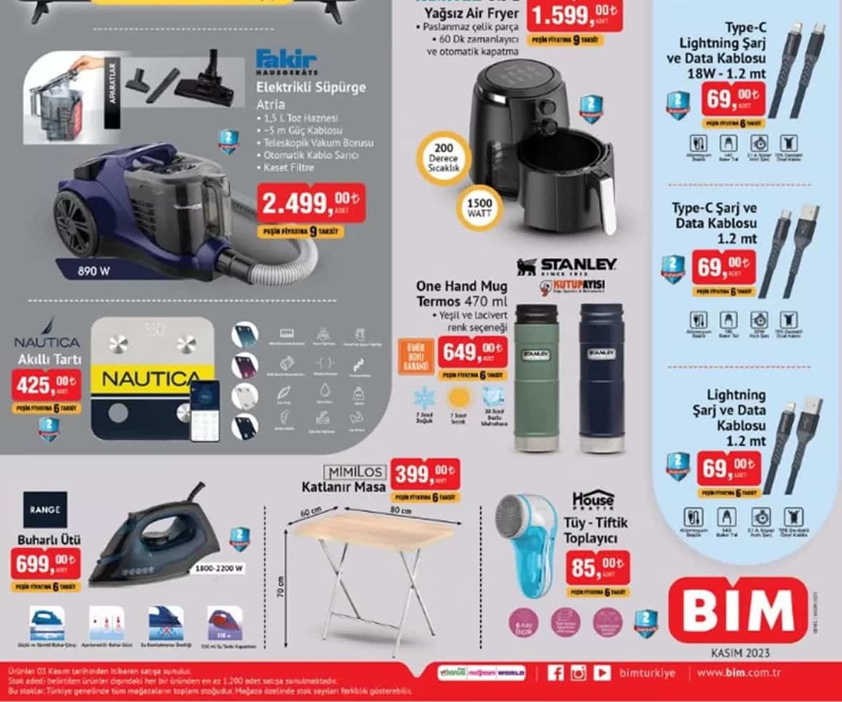 Bim Market 3 – 10 Kasım 2023 Aktüel İndirimli Ürünler Kataloğu