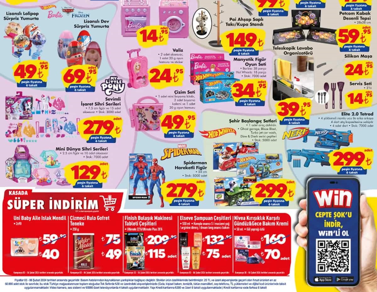 Şok Market 3 – 10 Şubat 2024 Aktüel İndirimli Ürünler Kataloğu