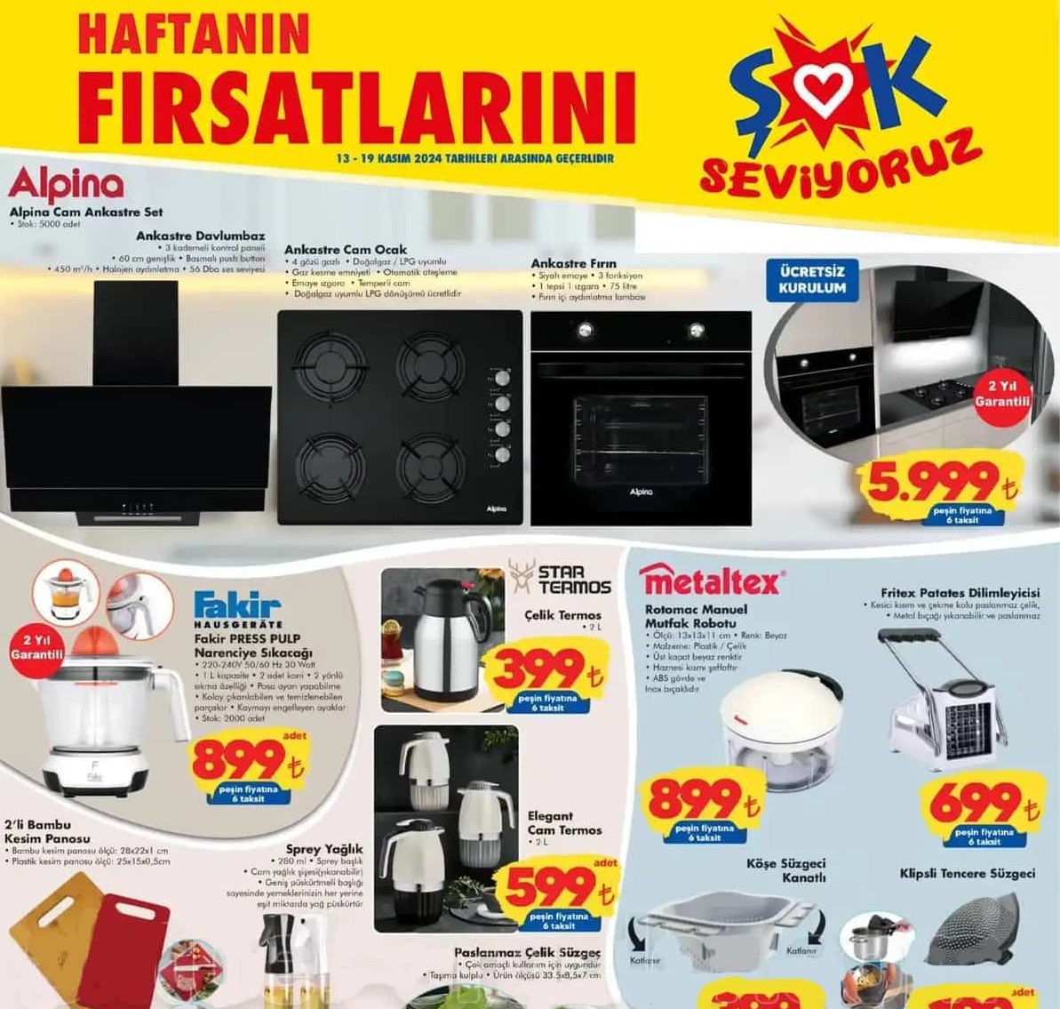 Şok Market 13 – 20 Kasım 2024 Aktüel İndirimli Ürünler Kataloğu