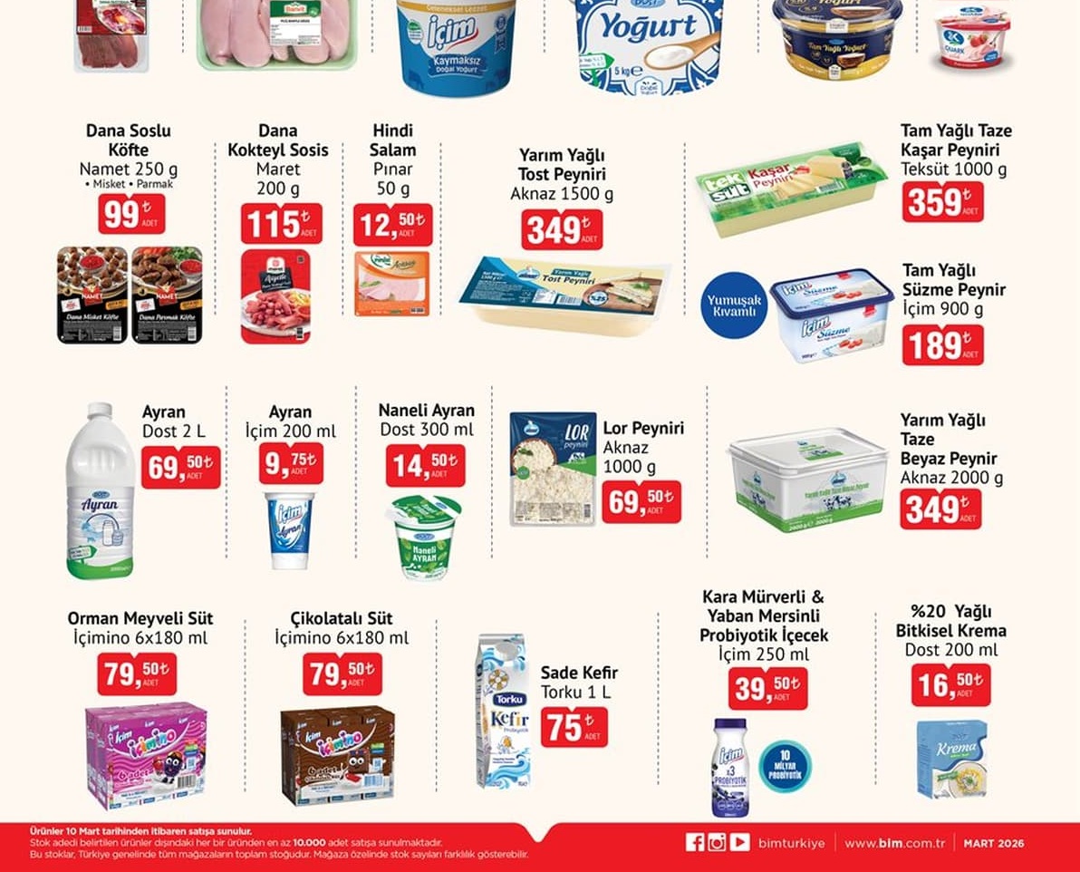 Bim Market 10 – 17 Mart  2026 Aktüel İndirimli Ürünler Kataloğu
