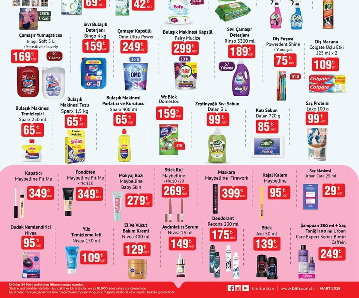 Bim Market 24 – 31  Mart  2026 Aktüel İndirimli Ürünler Kataloğu
